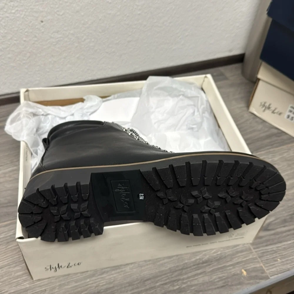 Style & Co Maariah Lace-Up Lug Sole Booties